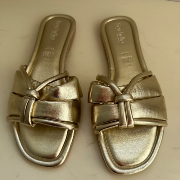Seychelles Shades of Cool Slide Sandals - Gold - 8 EUC - Picture 2 of 6